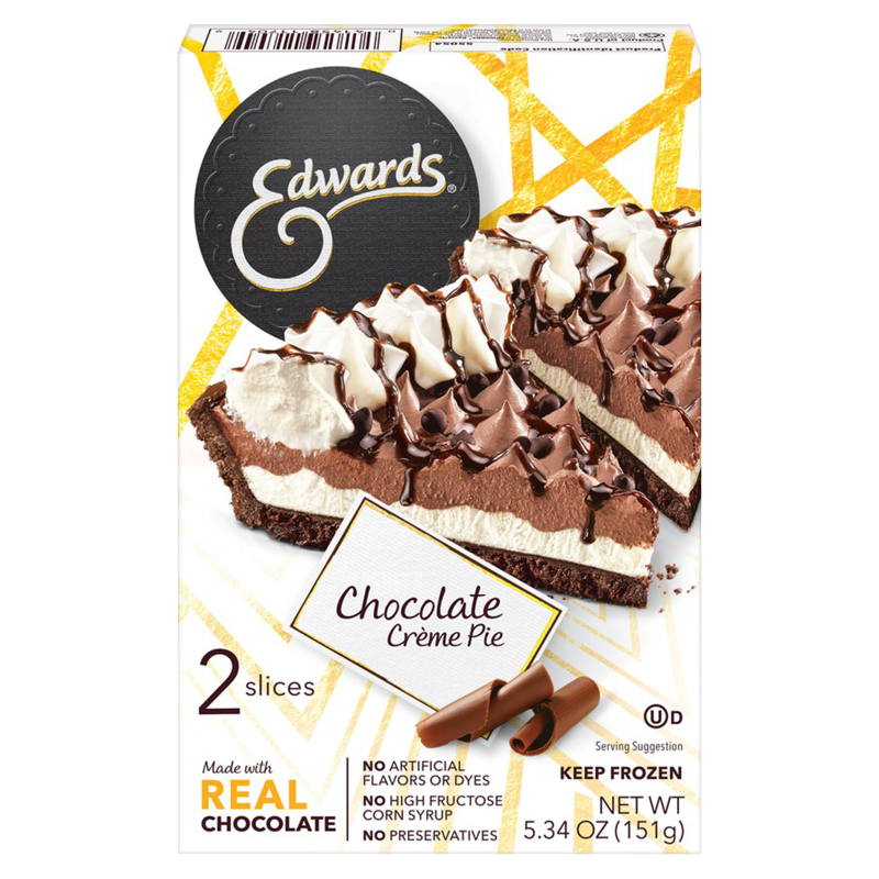 Edwards Frozen Hersheys Chocolate Cream Pie Slices 2ct 5.34oz