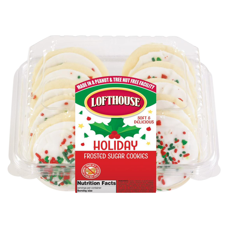 Lofthouse Holiday White Frosted Sugar Cookies 13.5oz Tray