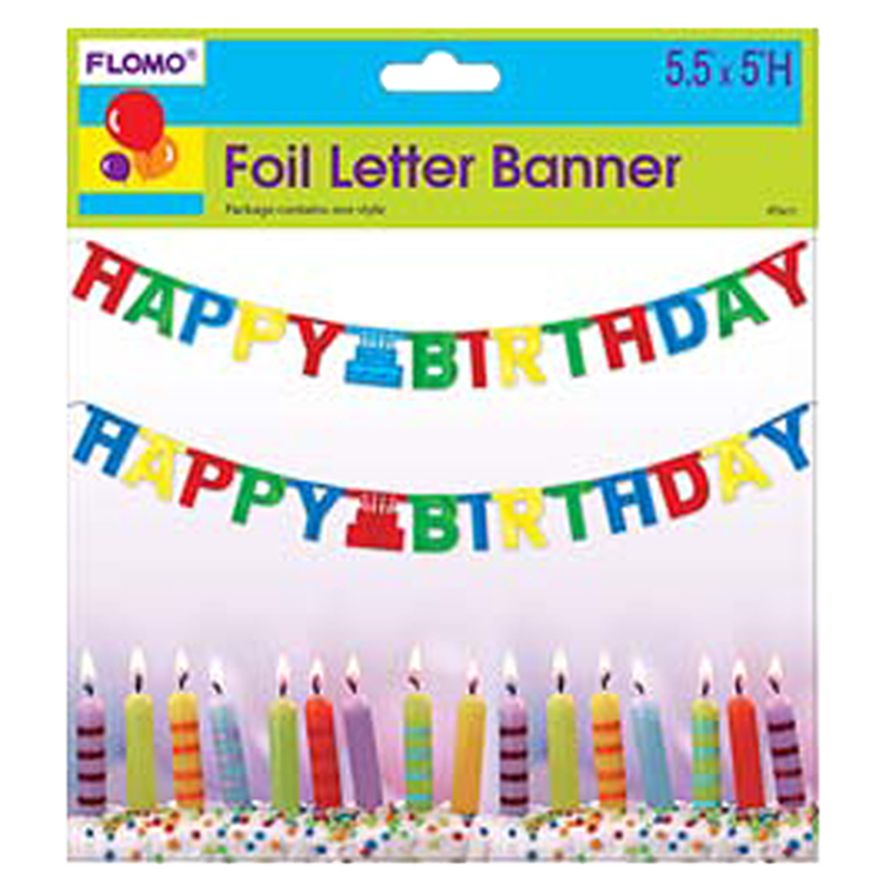 FLOMO "Happy Birthday" Foil Letter Banner 4.4"